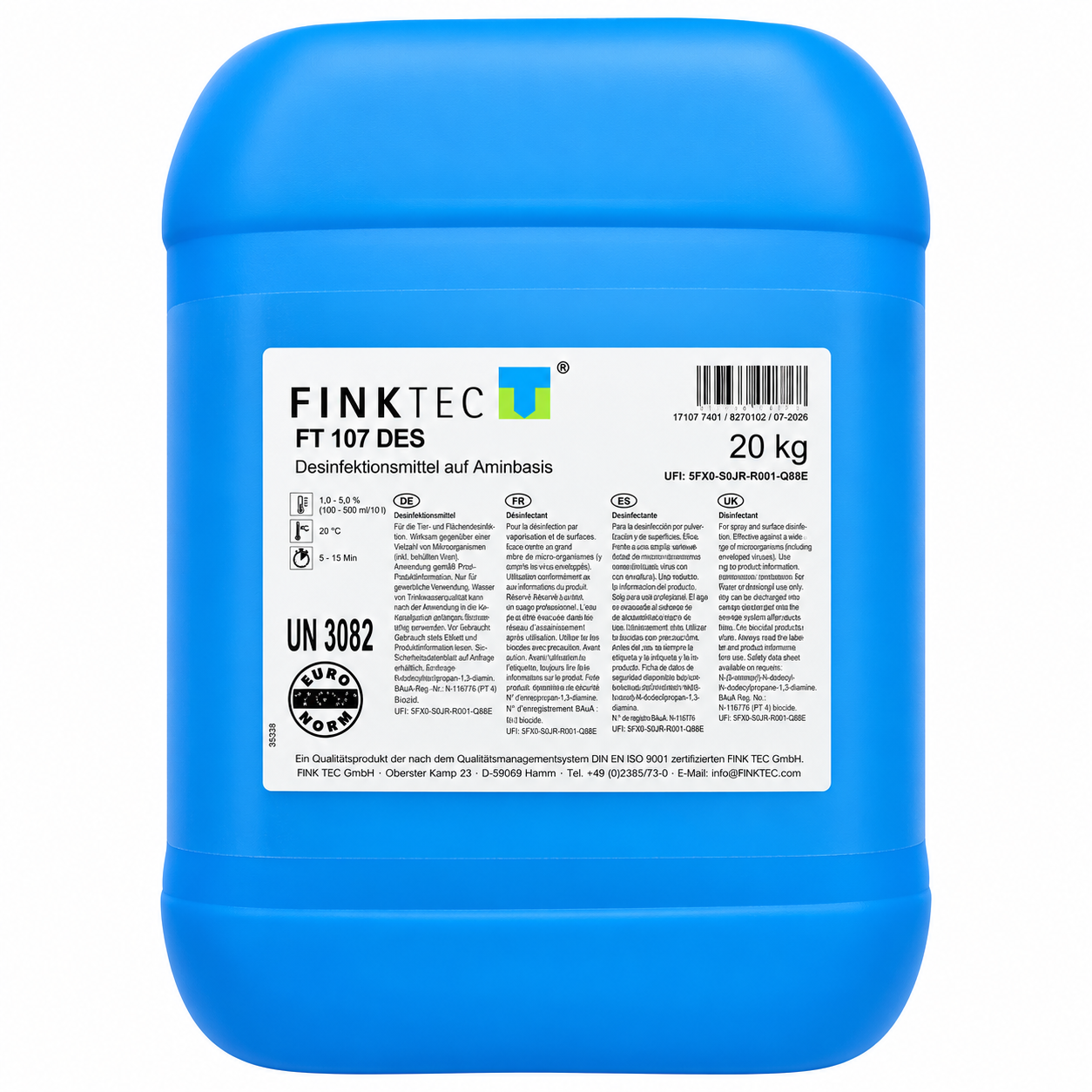 FINK FT 107 DES chlorfreies Flächendesinfektionsmittel auf Aminbasis