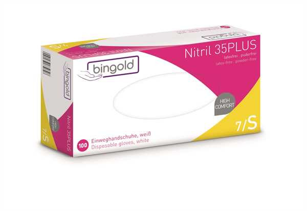 BINGOLD Nitril 35PLUS weiß 100 Stk./Packung