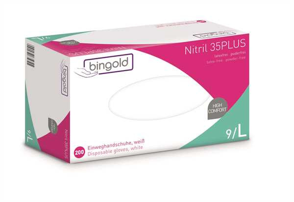 BINGOLD Nitril 35PLUS weiß 100 Stk./Packung