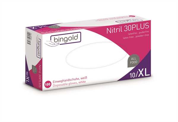 BINGOLD Nitril 30PLUS weiß 100 Stk./Packung
