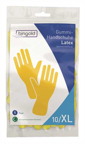 BINGOLD Schutzhandschuh Latex gelb