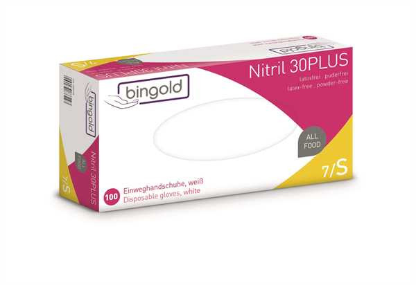 BINGOLD Nitril 30PLUS weiß 100 Stk./Packung